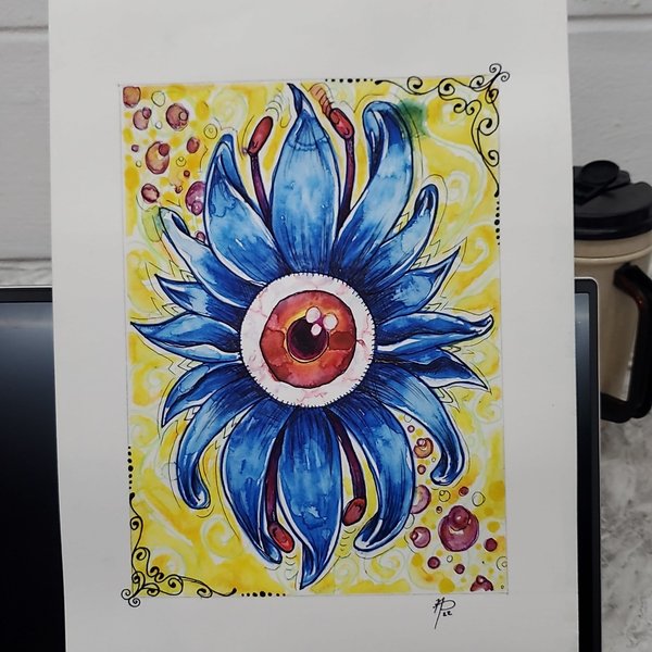 cyclops blue flower Print